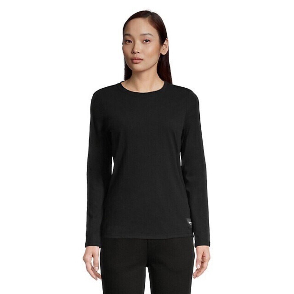 Calvin Klein Performance women Logo Patch Long Sleeve T-Shirt Black Size S